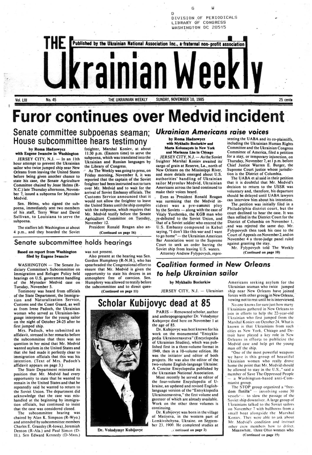 The Ukrainian Weekly 1985