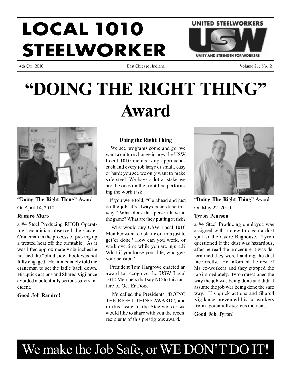 LOCAL 1010 STEELWORKER 4Th Qtr