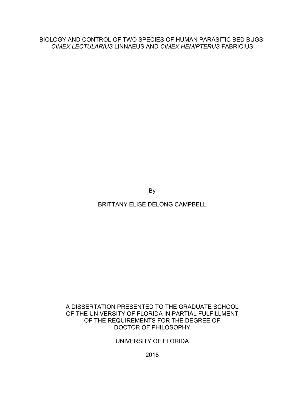 University of Florida Thesis Or Dissertation Formatting Template