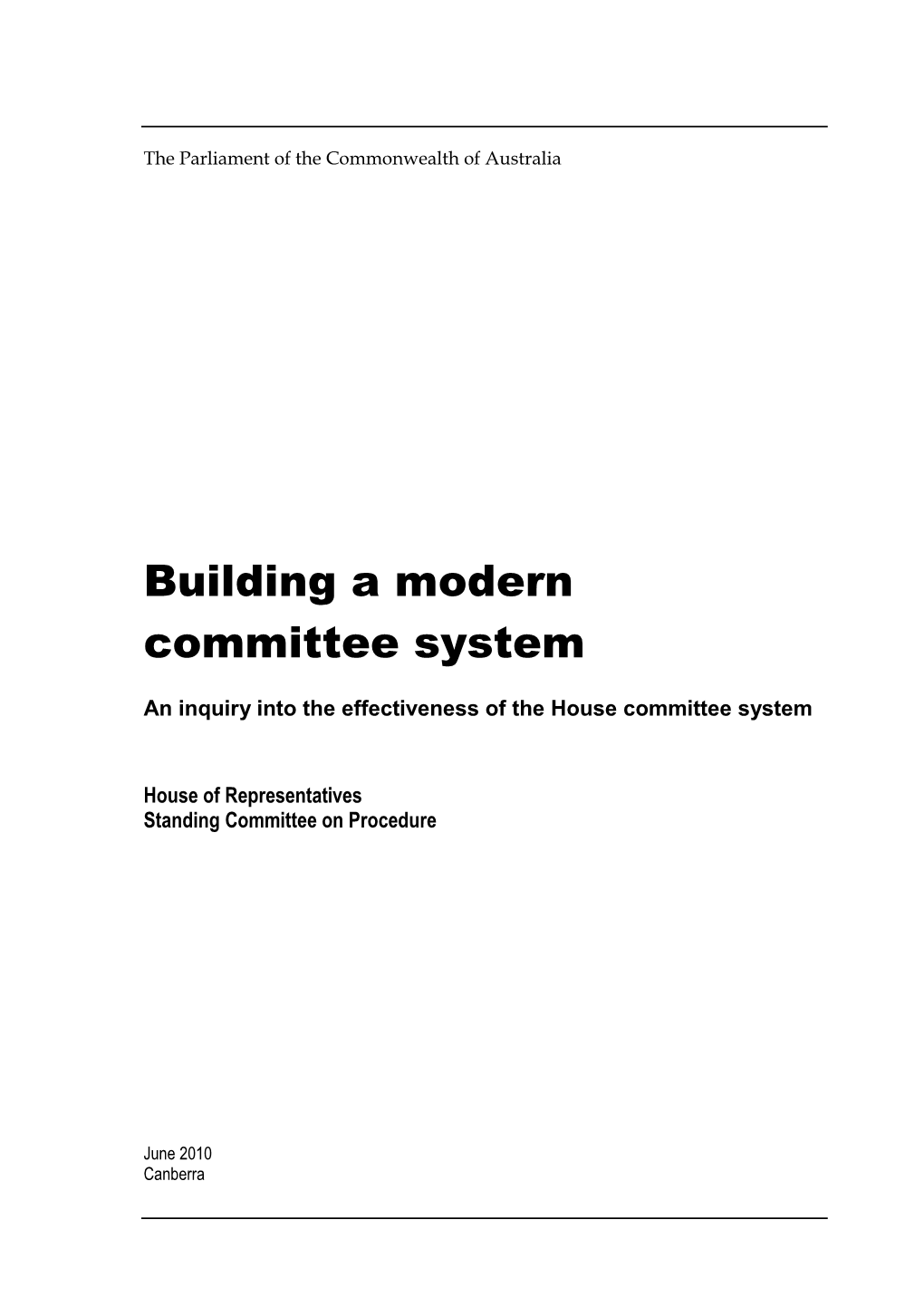 Front Pages: Building a Modern Committee System