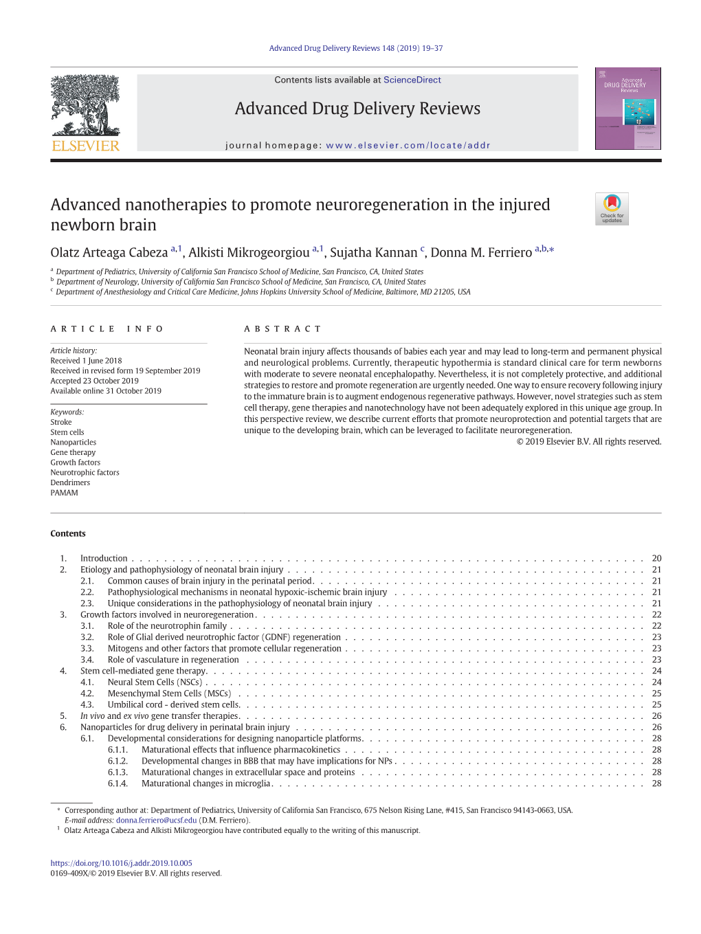 Advanced Nanotherapies to Promote Neuroregeneration in the Injured Newborn Brain