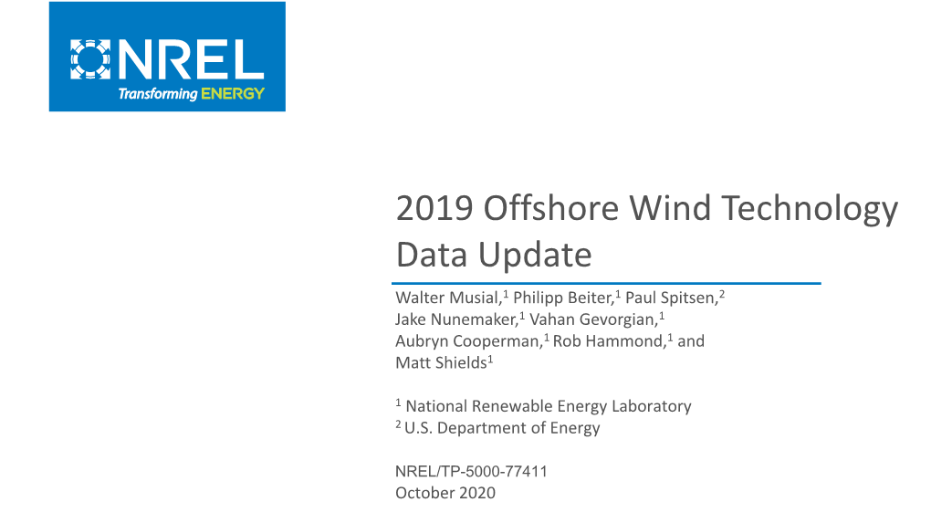 2019 Offshore Wind Technology Data Update