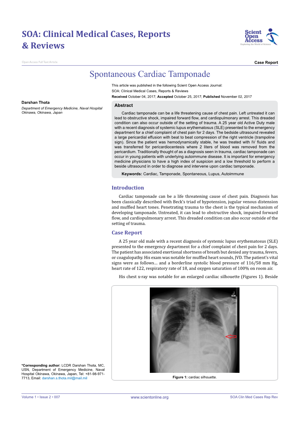 Spontaneous Cardiac Tamponade