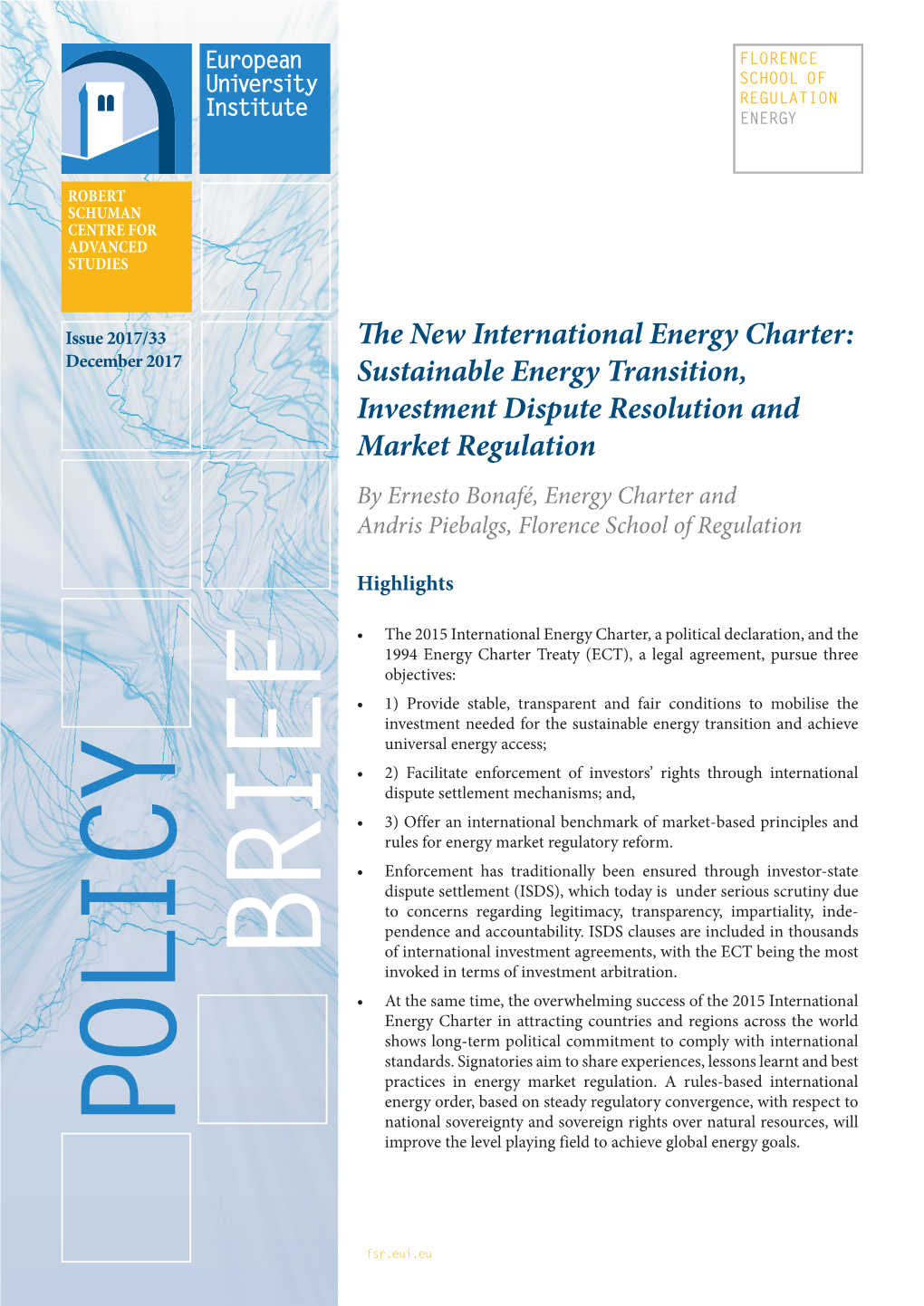 Sustainable Energy Transition, Investment Dispute Resolution And