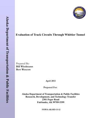 Alaska Department of T Ransportation & Public Facilities Evaluation Of