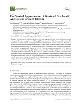 Fast Spectral Approximation of Structured Graphs with Applications to Graph Filtering