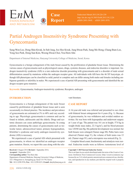 Partial Androgen Insensitivity Syndrome Presenting with Gynecomastia