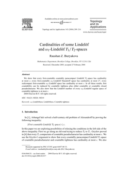 Cardinalities of Some Lindelöf and Ω1-Lindelöf T1/T2-Spaces