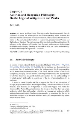 Austrian and Hungarian Philosophy: on the Logic of Wittgenstein and Pauler