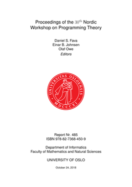 Proceedings of the 30 Nordic Workshop on Programming Theory