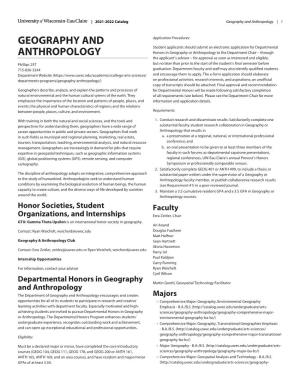 Geography and Anthropology | 1