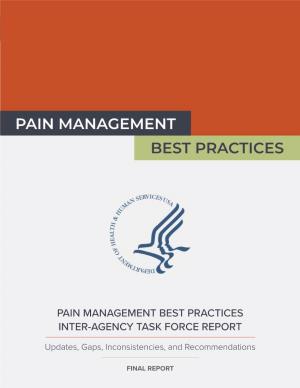 Pain Management Best Practices Inter-Agency Task Force Report