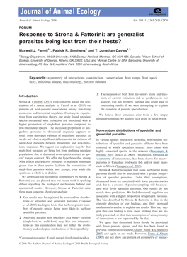 Are Generalist Parasites Being Lost from Their Hosts?