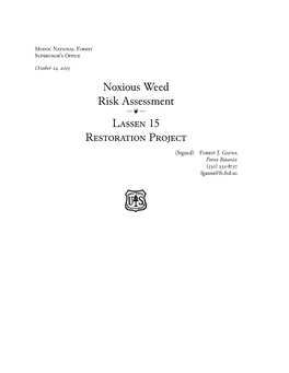 Noxious Weed Risk Assessment L 15