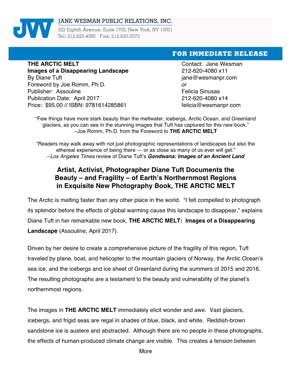 Rev. Arctic Melt Press Release