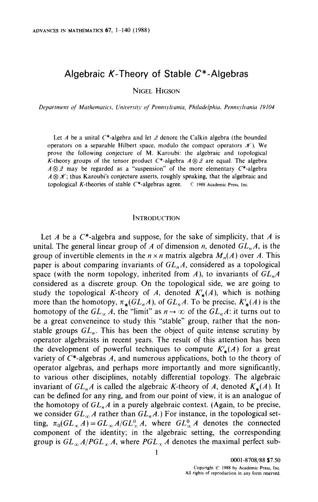 Algebraic K-Theory of Stable C*-Algebras