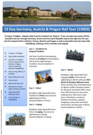 15 Day Germany, Austria & Prague Rail Tour