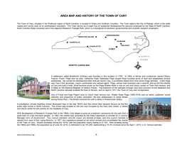 Area Map and History of the Town of Cary