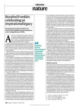 Rosalind Franklin: Celebrating an Inspirational Legacy