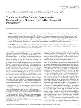 The Case of Jeffrey Dahmer:Sexual Serial Homicide from A
