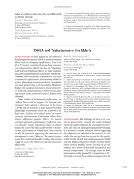 DHEA and Testosterone in the Elderly