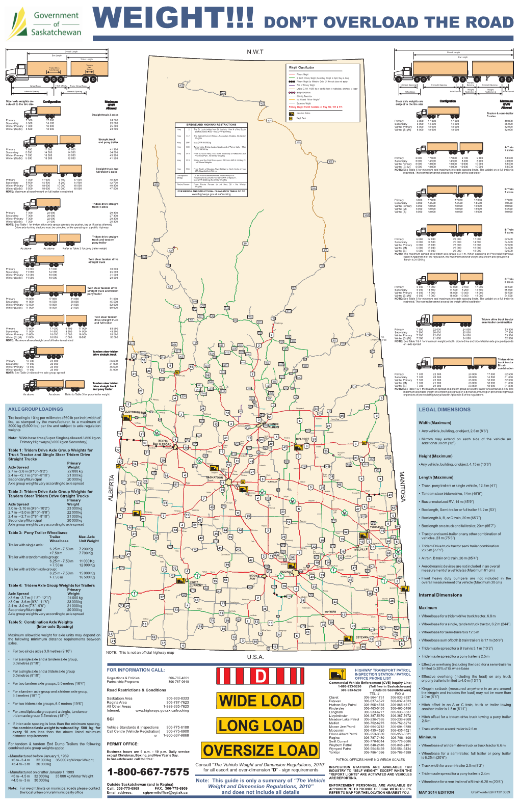 Government of Saskatchewan Overweight Limits