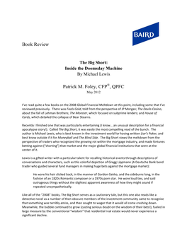 Book Review Patrick M. Foley, CFP , QPFC