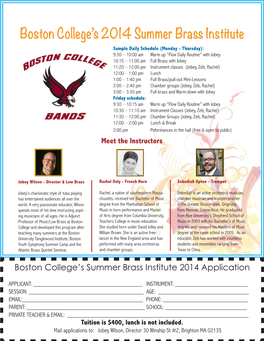 Boston College's 2014 Summer Brass Institute