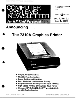 The 7310A Graphics Printer