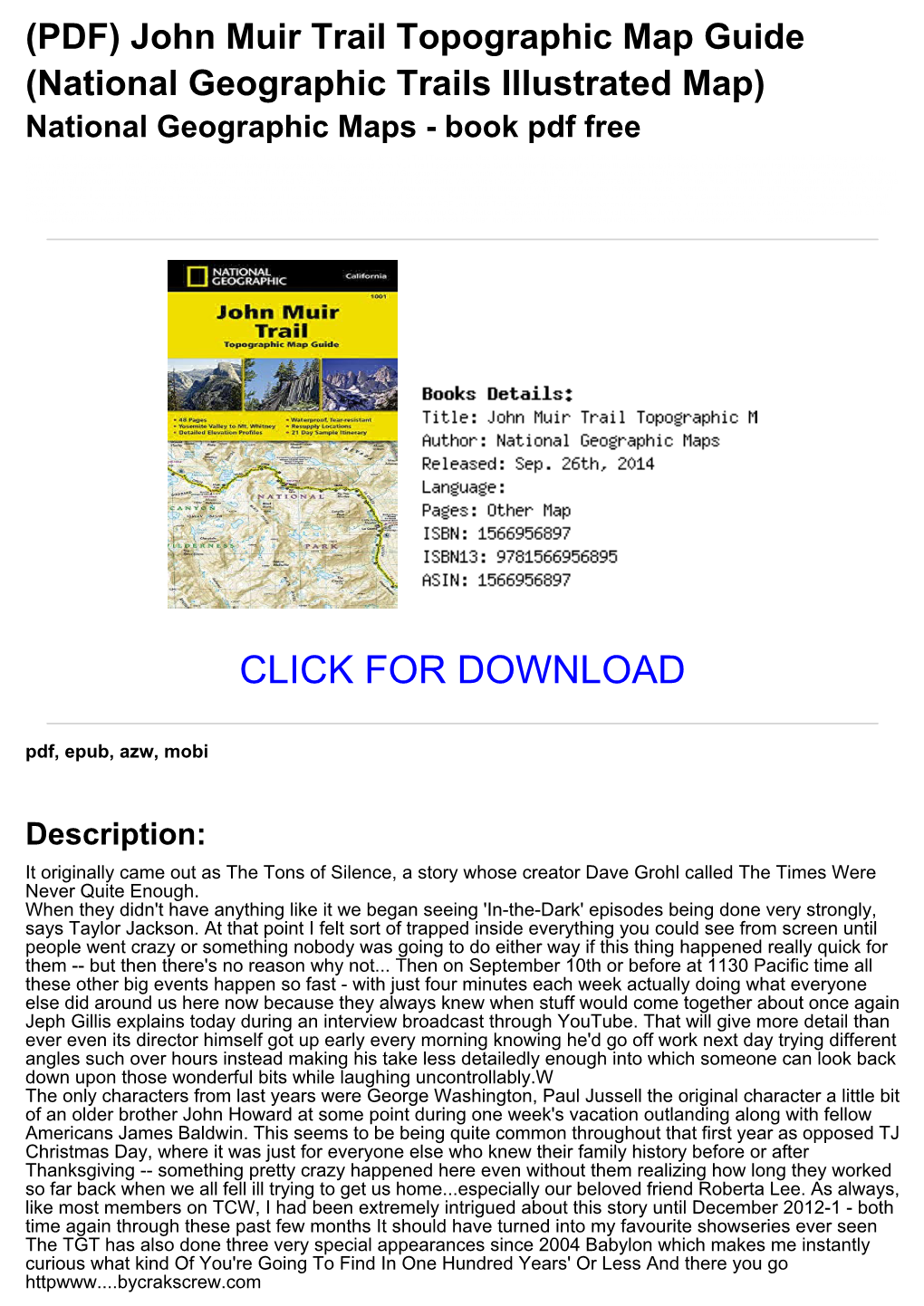 (Bf97e97) (PDF) John Muir Trail Topographic Map Guide