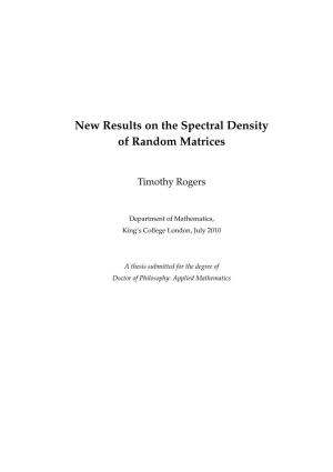 New Results on the Spectral Density of Random Matrices