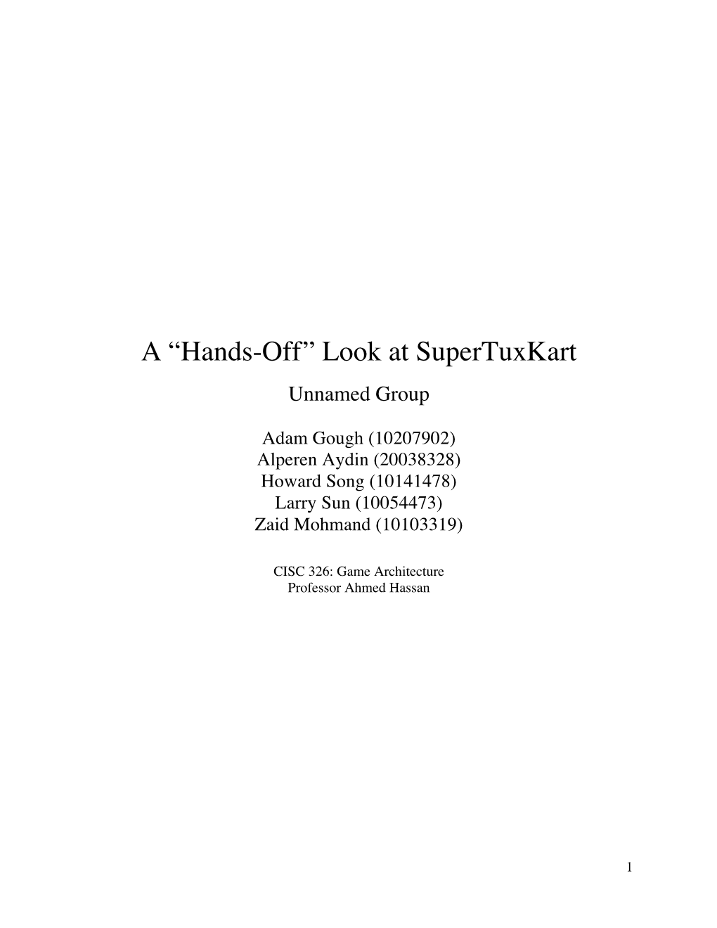 A “Hands-Off” Look at Supertuxkart