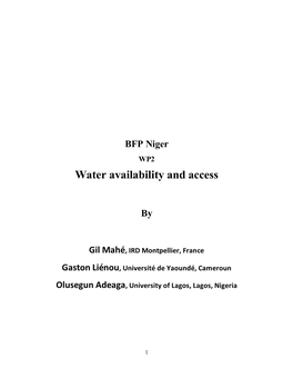Water Availability and Access