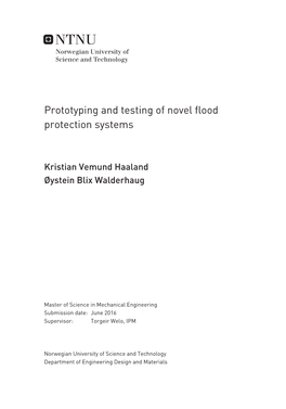 Prototyping and Testing of Novel Flood Protection Systems