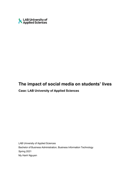 The Impact of Social Media on Students' Lives