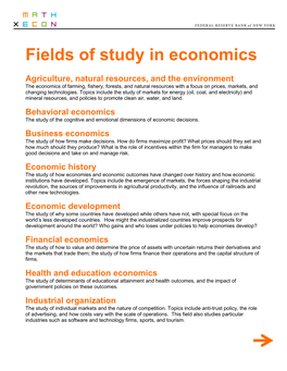 Fields of Study in Economics