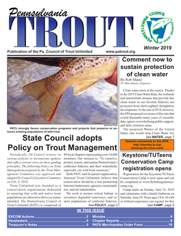 State Council Adopts Policy on Trout Management