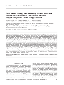 How Flower Biology and Breeding System Affect the Reproductive