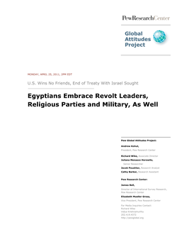 Pew Global Attitudes Egypt Report FINAL