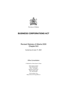 Business Corporations Act