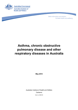 Asthma, Chronic Obstructive Pulmonary Disease and Other Respiratory Diseases in Australia