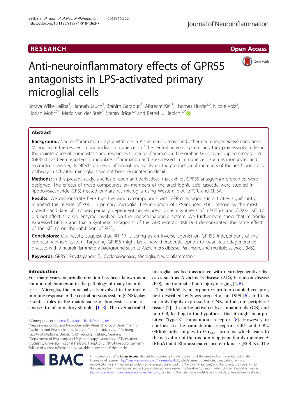 Anti-Neuroinflammatory Effects of GPR55 Antagonists in LPS