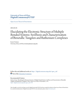 Elucidating the Electronic Structure of Multiple Bonded Systems