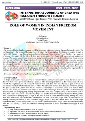 Role of Women in Indian Freedom Movement