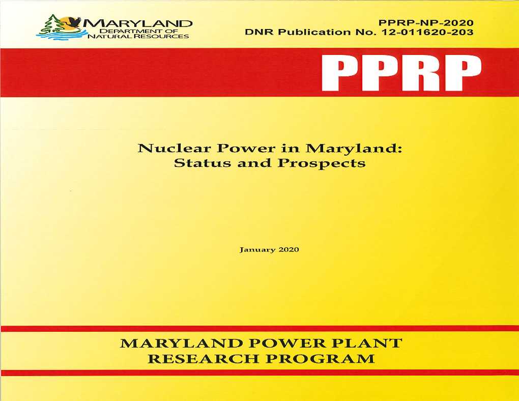 Nuclear Power in Maryland: Status and Prospects