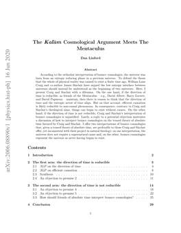 The Kalam Cosmological Argument Meets the Mentaculus