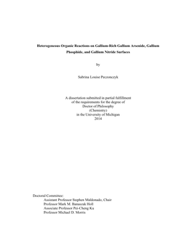 Heterogeneous Organic Reactions on Gallium-Rich Gallium Arsenide, Gallium Phosphide, and Gallium Nitride Surfaces