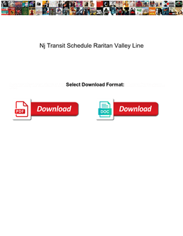 Nj Transit Schedule Raritan Valley Line