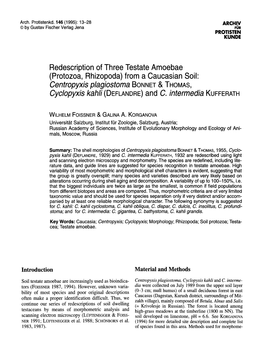 Centropyxis Plagiostoma Bonnet & Thomas