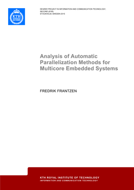 Analysis of Automatic Parallelization Methods for Multicore Embedded Systems